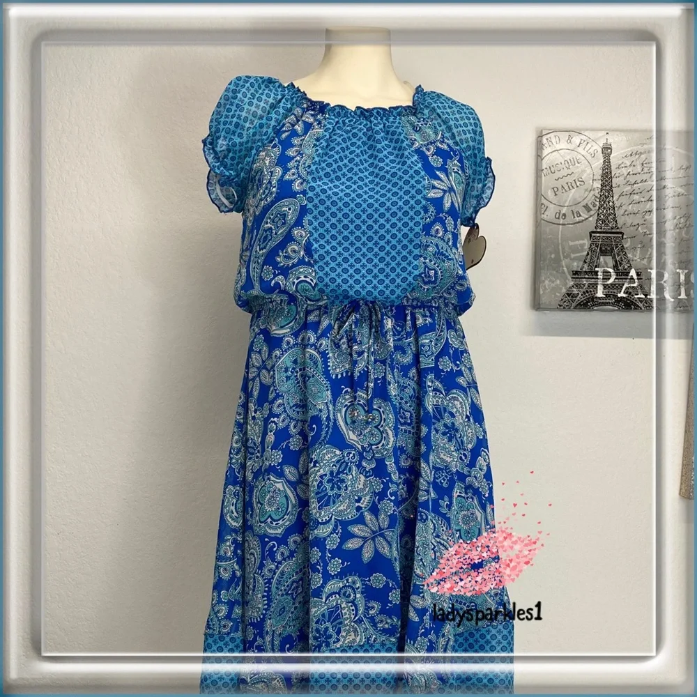 Speechless | Blue Sun Dress size 16 paisley print - Picture 1 of 13